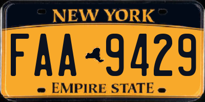 NY license plate FAA9429