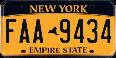 NY license plate FAA9434