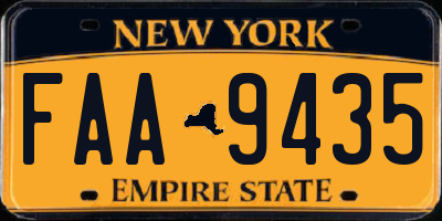 NY license plate FAA9435