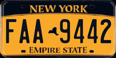 NY license plate FAA9442