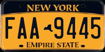 NY license plate FAA9445