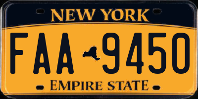 NY license plate FAA9450