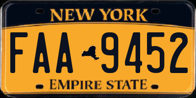 NY license plate FAA9452