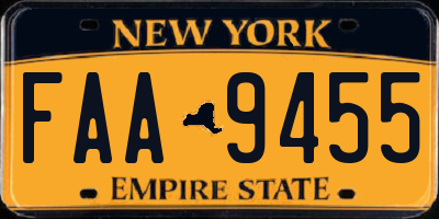 NY license plate FAA9455