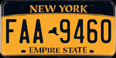 NY license plate FAA9460