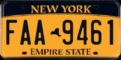 NY license plate FAA9461