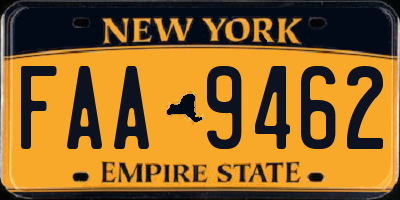 NY license plate FAA9462