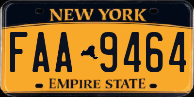 NY license plate FAA9464