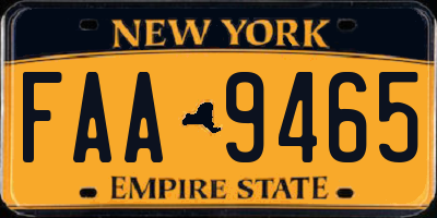 NY license plate FAA9465