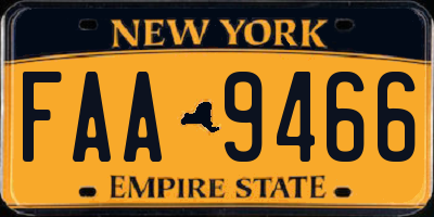 NY license plate FAA9466