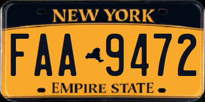 NY license plate FAA9472