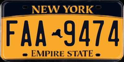 NY license plate FAA9474