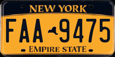 NY license plate FAA9475