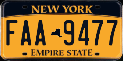 NY license plate FAA9477