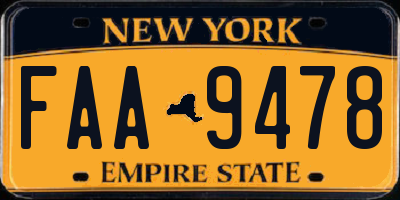 NY license plate FAA9478