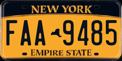 NY license plate FAA9485