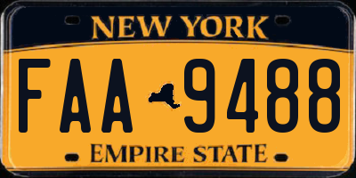 NY license plate FAA9488