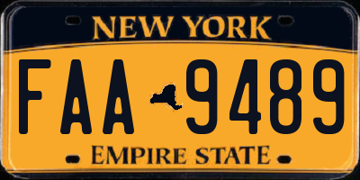 NY license plate FAA9489