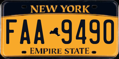 NY license plate FAA9490