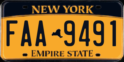 NY license plate FAA9491