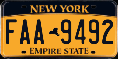 NY license plate FAA9492