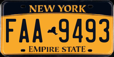 NY license plate FAA9493