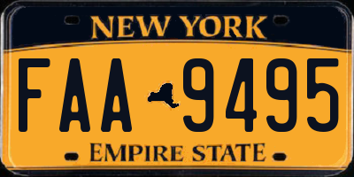 NY license plate FAA9495