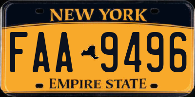 NY license plate FAA9496