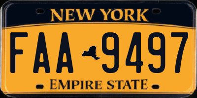 NY license plate FAA9497