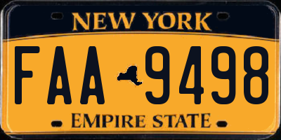 NY license plate FAA9498