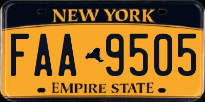 NY license plate FAA9505