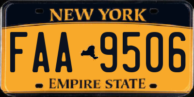 NY license plate FAA9506