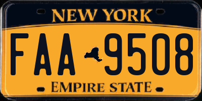 NY license plate FAA9508