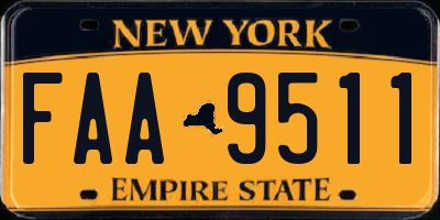 NY license plate FAA9511