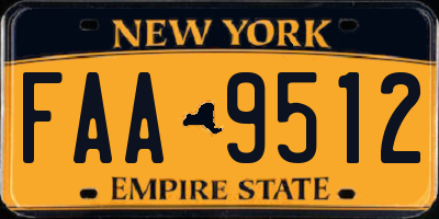 NY license plate FAA9512