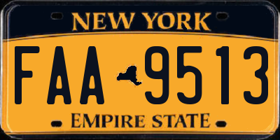 NY license plate FAA9513