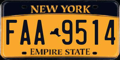 NY license plate FAA9514