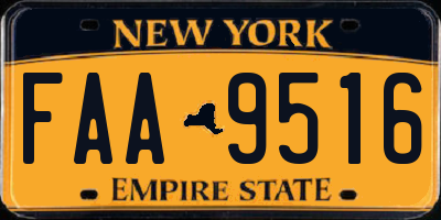 NY license plate FAA9516