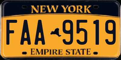 NY license plate FAA9519