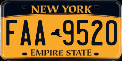 NY license plate FAA9520