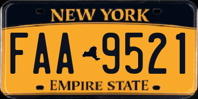 NY license plate FAA9521