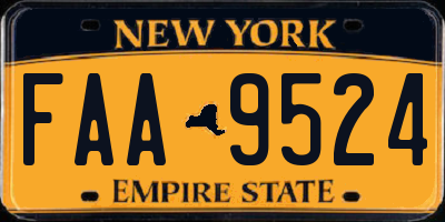 NY license plate FAA9524