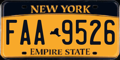 NY license plate FAA9526