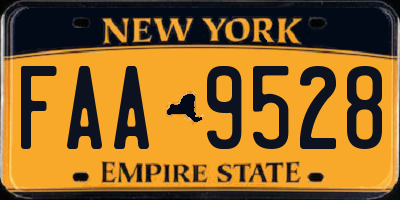 NY license plate FAA9528