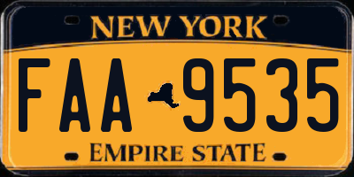 NY license plate FAA9535