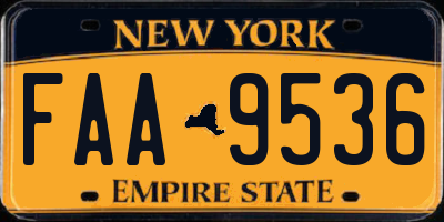 NY license plate FAA9536