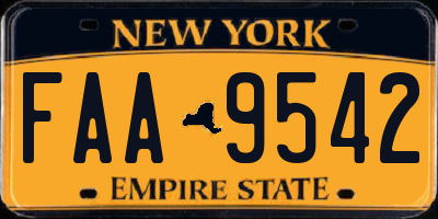 NY license plate FAA9542