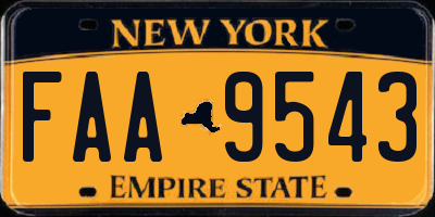 NY license plate FAA9543