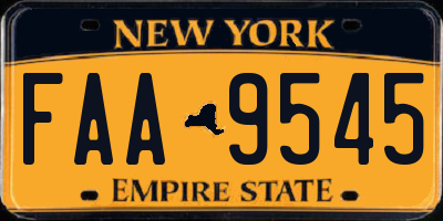 NY license plate FAA9545