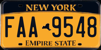 NY license plate FAA9548